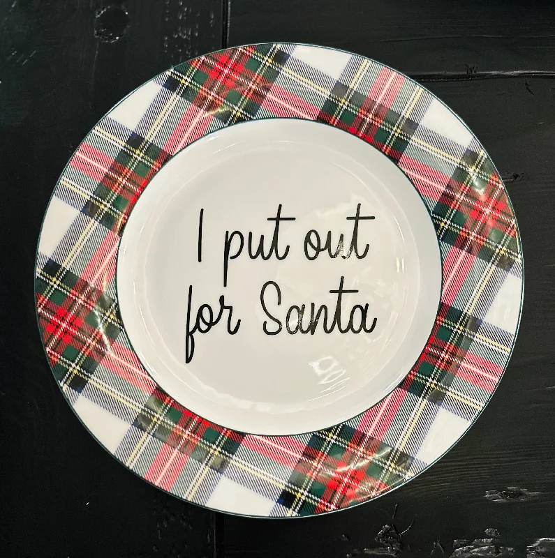 I put out for Santa | Vulgar vintage style mikasa holiday 11in dinner/cookie plate