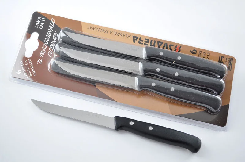 6 PC STEAK KNIFE SET - BLACK