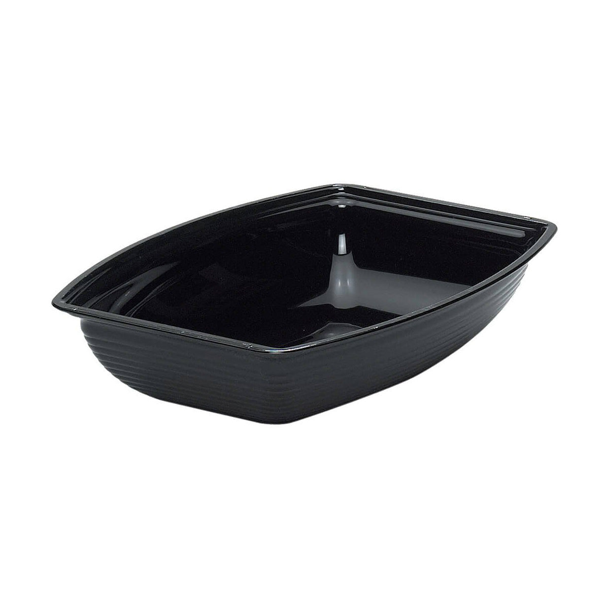 Cambro RSB1419CW110 Rectangular Ribbed Serving Bowl, Black, 12 qt.