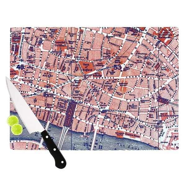 Kess InHouse Alison Coxon "City Of London" Map Cutting Board