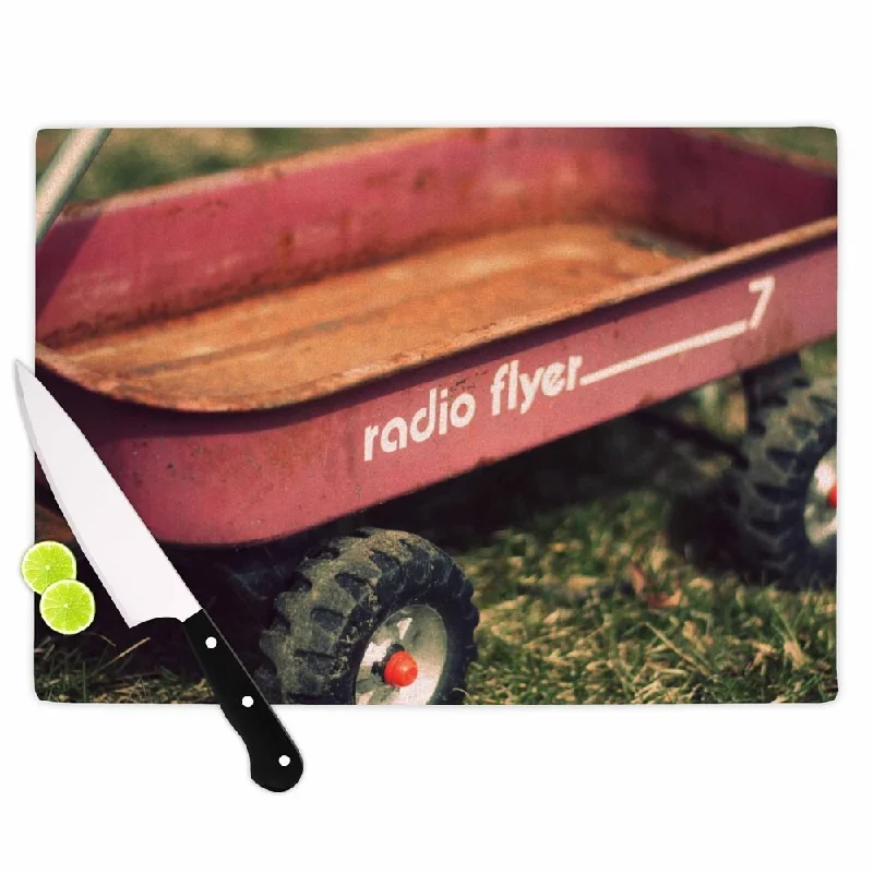 Kess InHouse Angie Turner "Radio Flyer" Red White Cutting Board