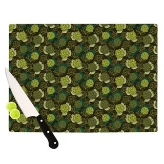 KESS InHouse Holly Helgeson Camillia Dark Forest Green Cutting Board