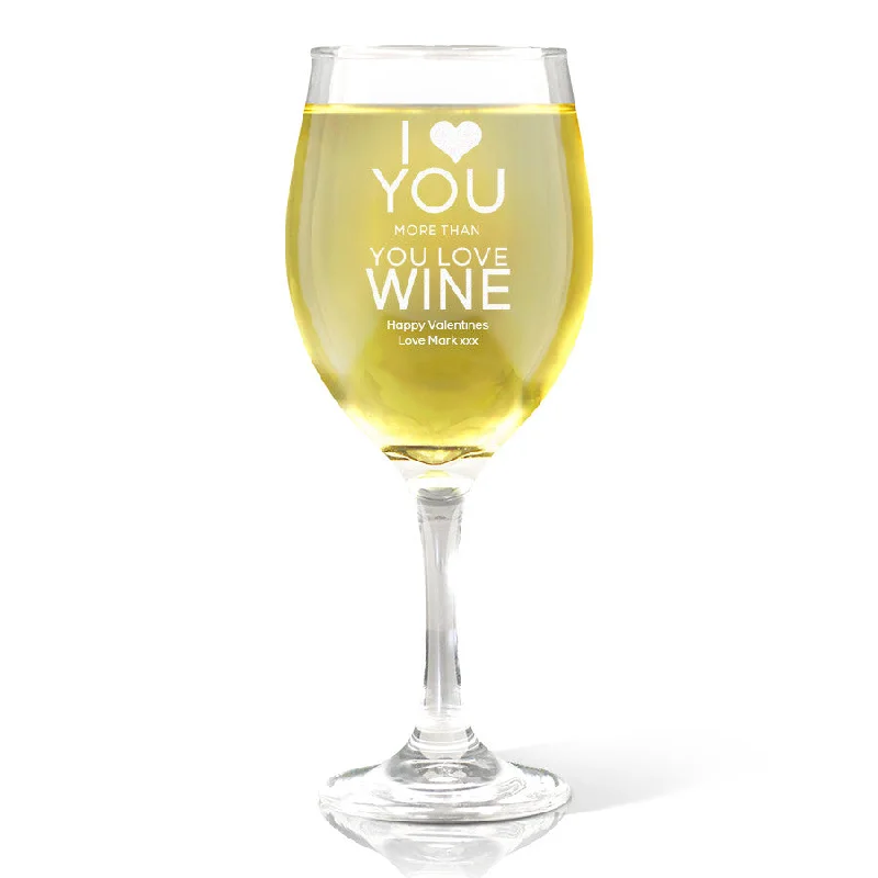 Love You Wine 410ml Glass