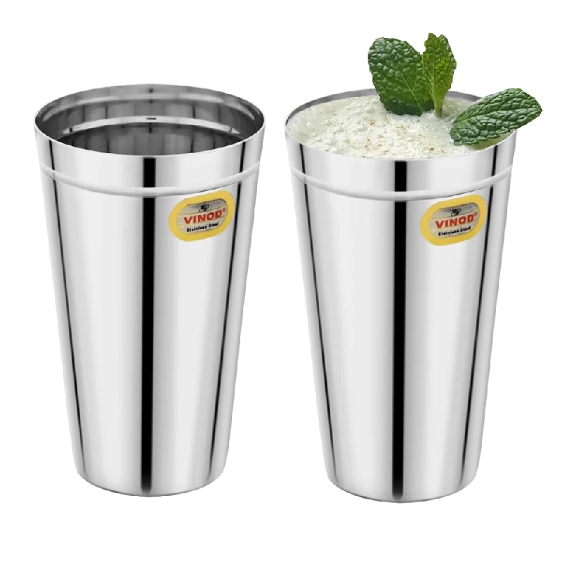 Vinod Stainless Steel Lassi Glass - Set of 2- Jumbo 650 ML | Durable & Elegant