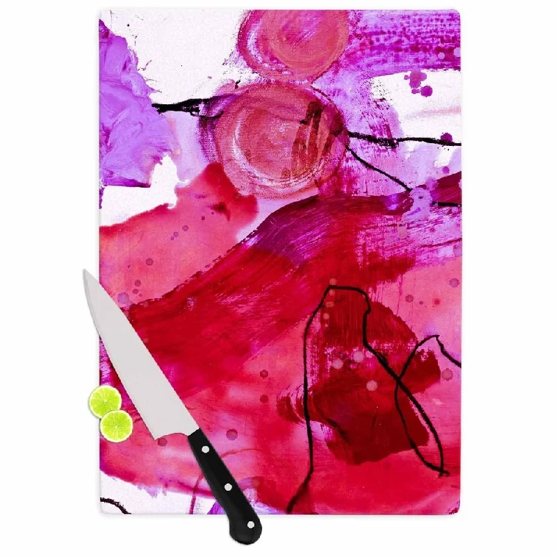 KESS InHouse Iris Lehnhardt 'Abstract' Pink Purple Cutting Board