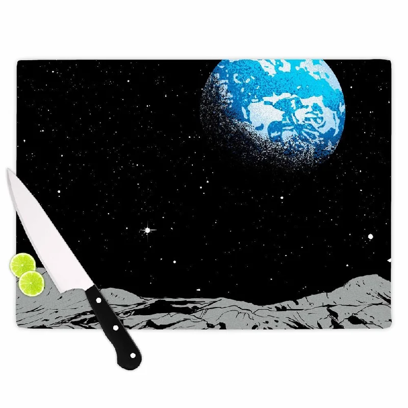 Kess InHouse Digital Carbine 'From The Moon' Blue Geological Cutting Board