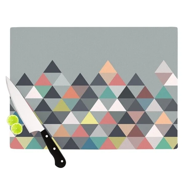 Kess InHouse Mareike Boehmer Nordic Combination Grey Tempered Glass Abstract Cutting Board