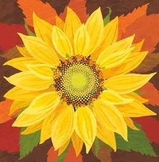 October Sunflower (Beverage Napkin)