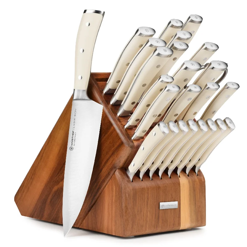 Wusthof Classic Ikon Creme 26 Piece Acacia Knife Block Set