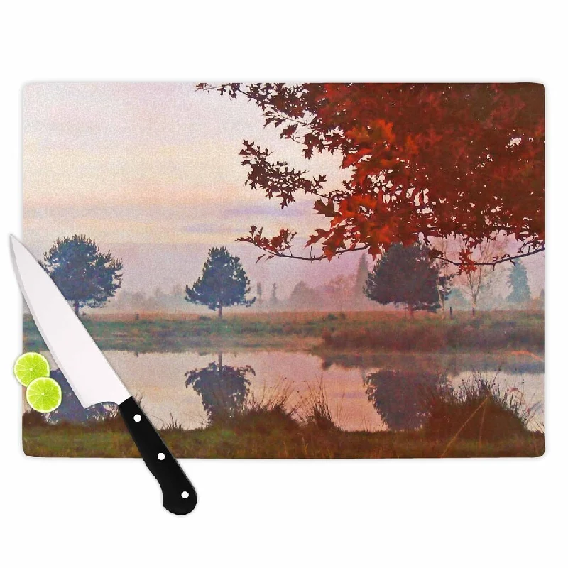 Kess InHouse Pellerina Design "Magic Morning" Red Nature Cutting Board