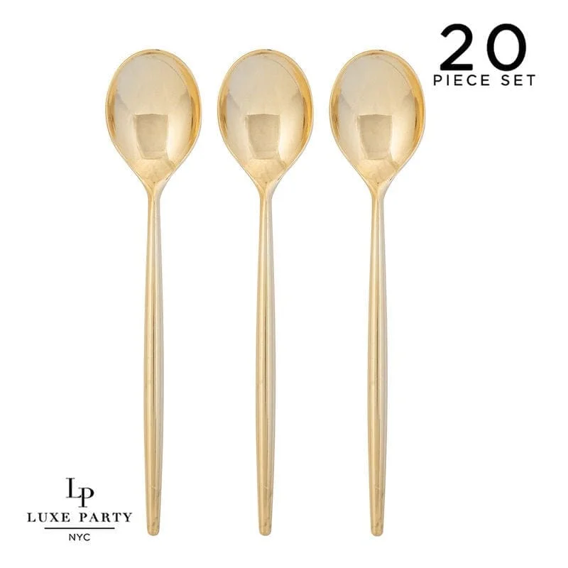 Solid Round Gold Spoons | 20 Pieces