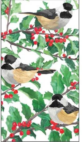 Yuletide Chickadees (Guest Towel)