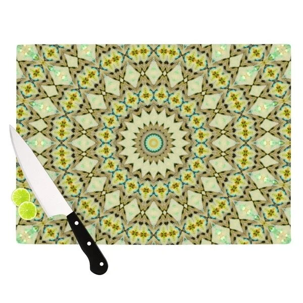 KESS InHouse Iris Lehnhardt 'Kaleidoscope Green' Geometric Cutting Board