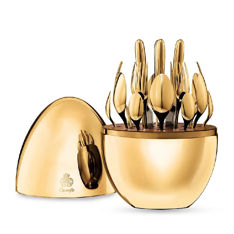 24-Piece Flatware Set in 24-carat Gold Gilded Metal