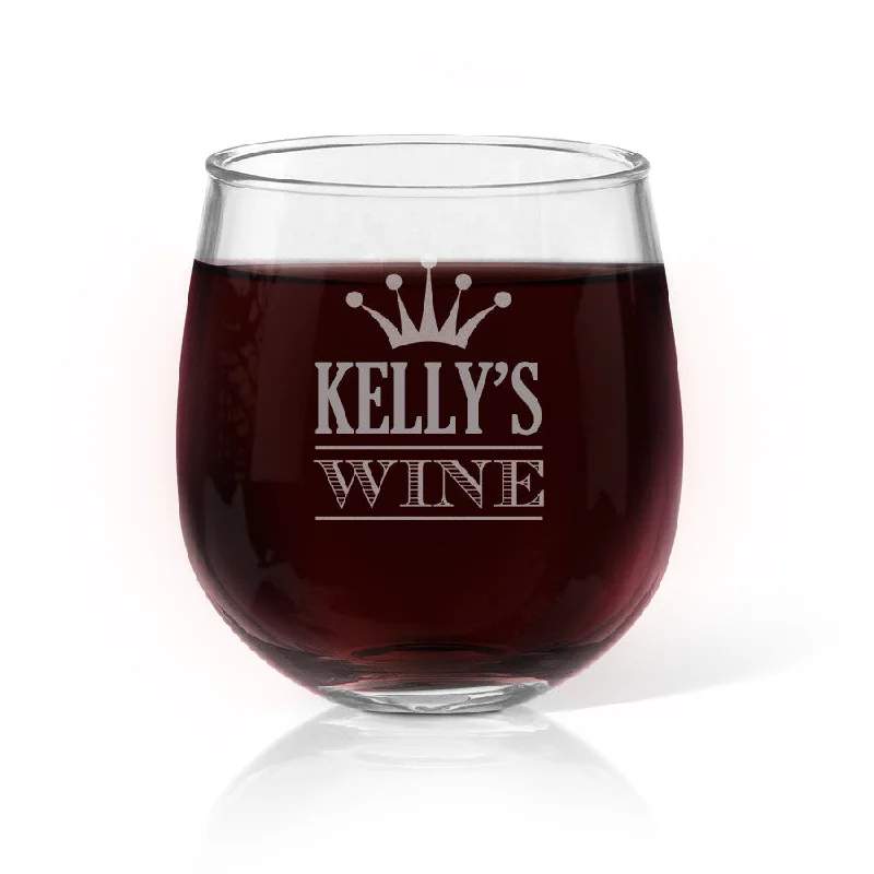 Crown Stemless Wine Glass