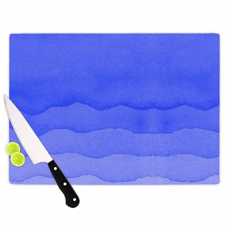 Kess InHouse Kess Original 'Ombre Berry' Blue Tempered Glass Cutting Board