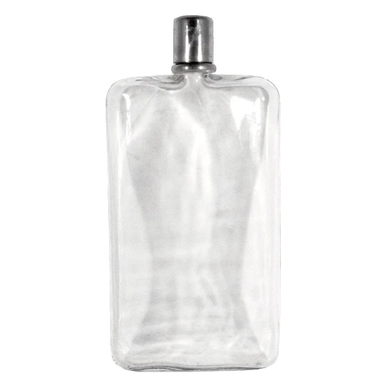 Clear Glass Chrome Top Flask