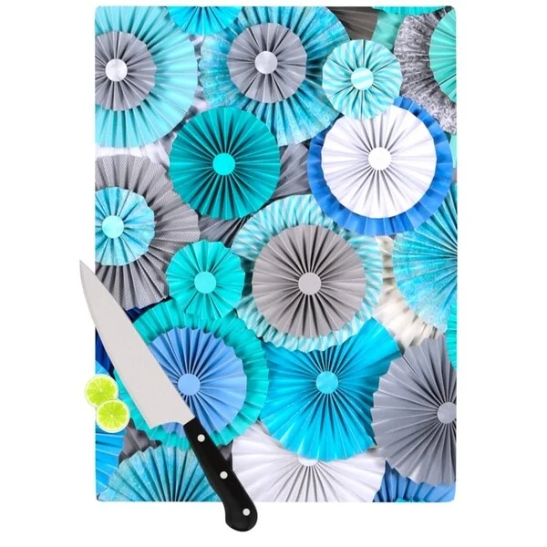 KESS InHouse Heidi Jennings 'Brunch at Tiffany's' Aqua Blue Cutting Board