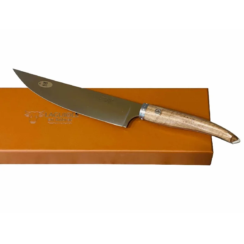 Laguiole en Aubrac Handcrafted Cuisine Gourmet Chef's Knife With Walnut Wood Handle, 8-Inches