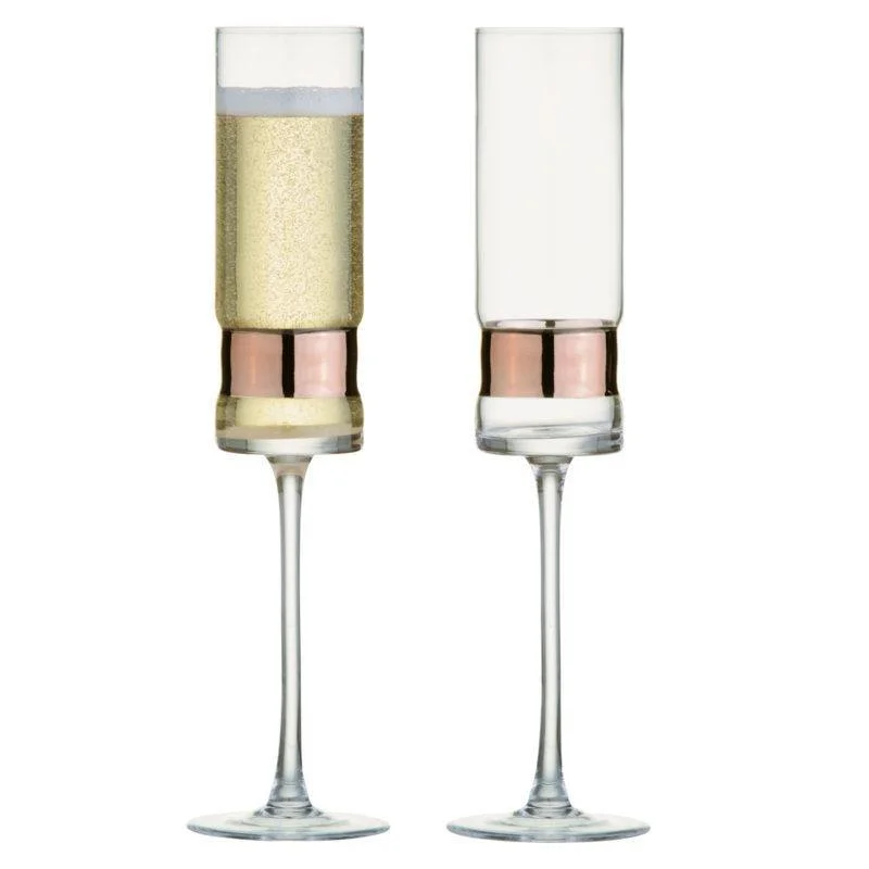 Anton Studio Designs SoHo Champagne Flutes Bronze Set of 2