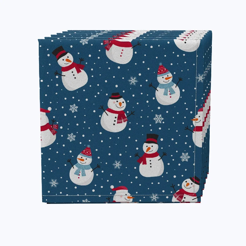 Snowmen in a Winter Wonderland Cotton Napkins