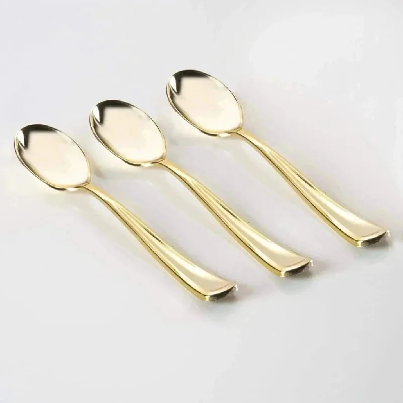 Classic Design Gold Plastic Spoons | 20 Spoons