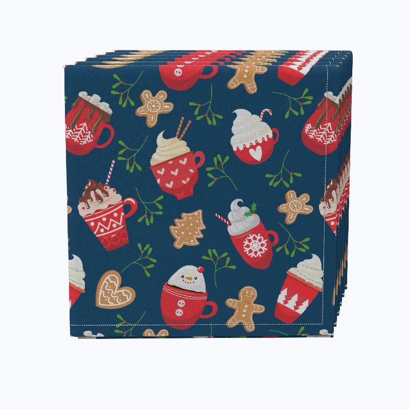 Warm and Cozy Holiday Mugs Cotton Napkins