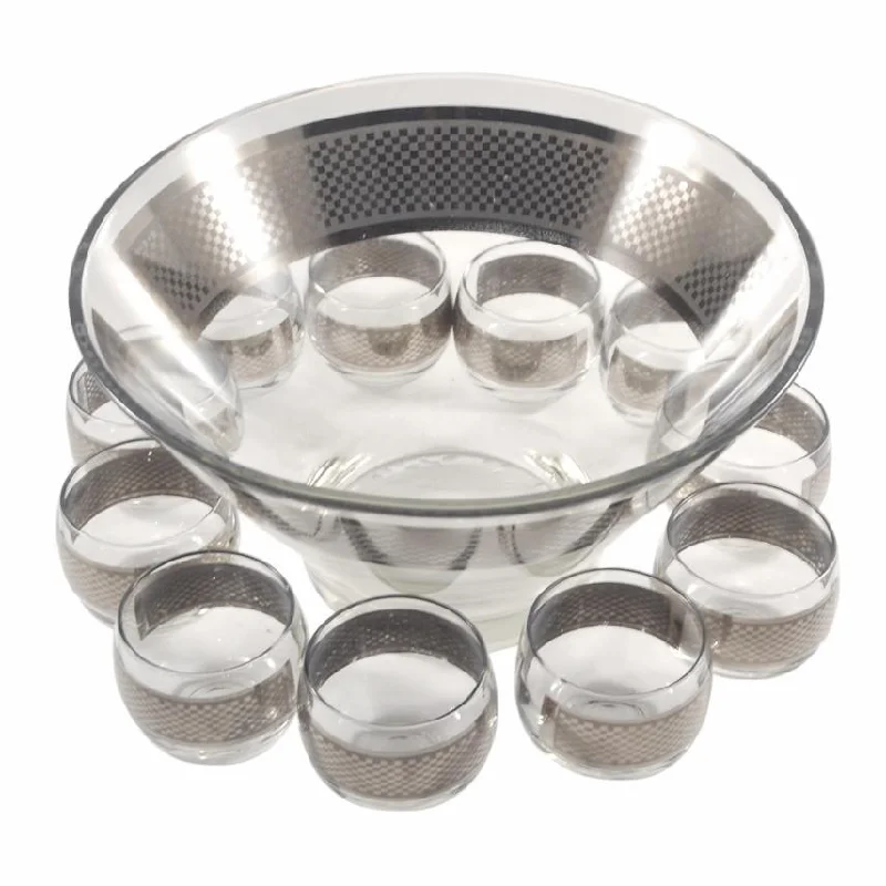 Mercury Checkered Punch Bowl Set