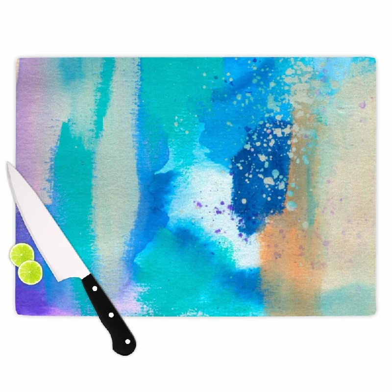 Kess InHouse Li Zamperini 'About' Blue Teal Cutting Board