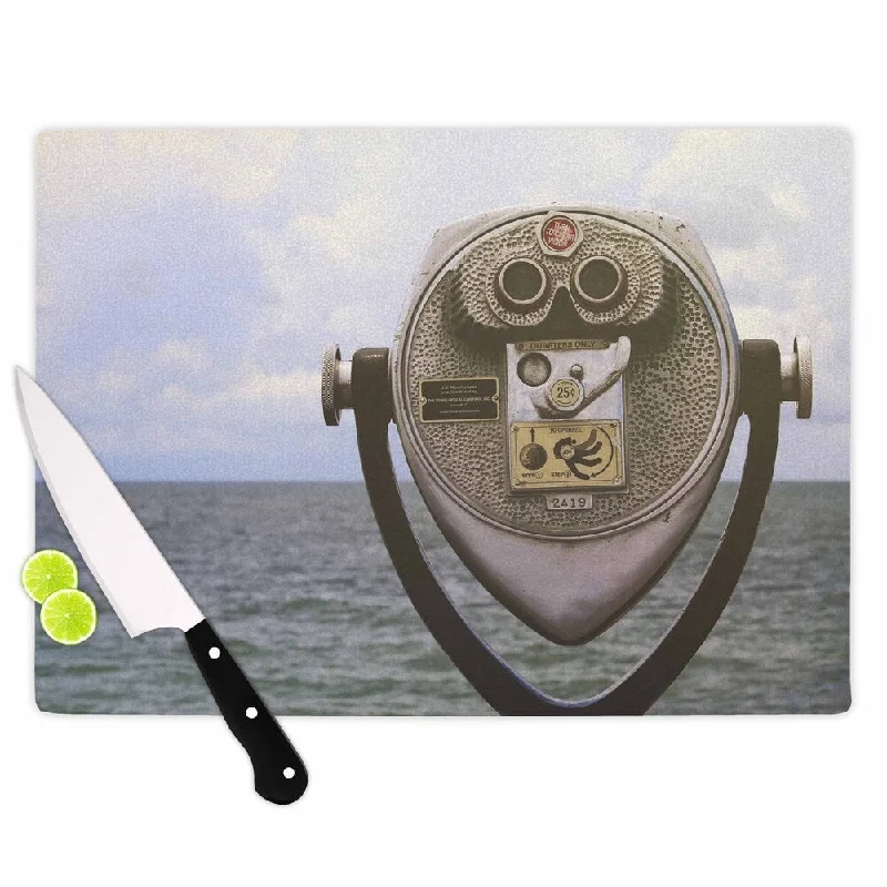 Kess InHouse Angie Turner "Ocean View" Blue Gray Cutting Board