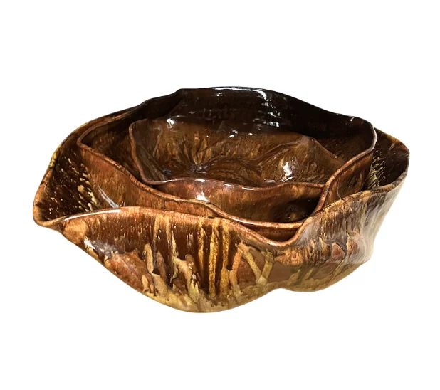 Euphoria Drip Nesting Brown Bowl