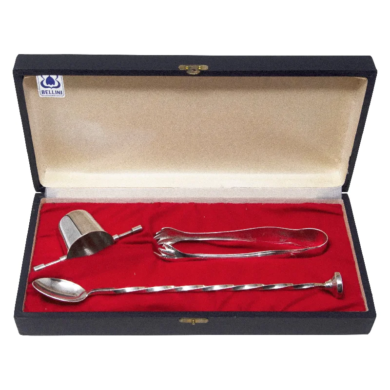 Bellini Boxed Silver Plate Bar Tool Set