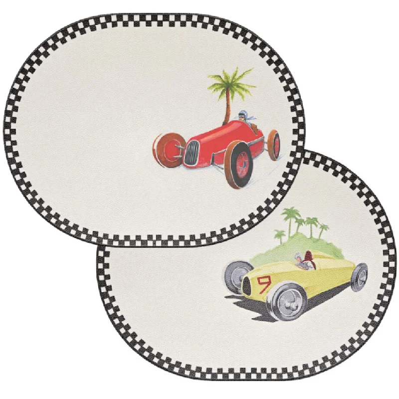 VINTAGE MONACO GRAN PRIX Reversible Faux Leather Placemat