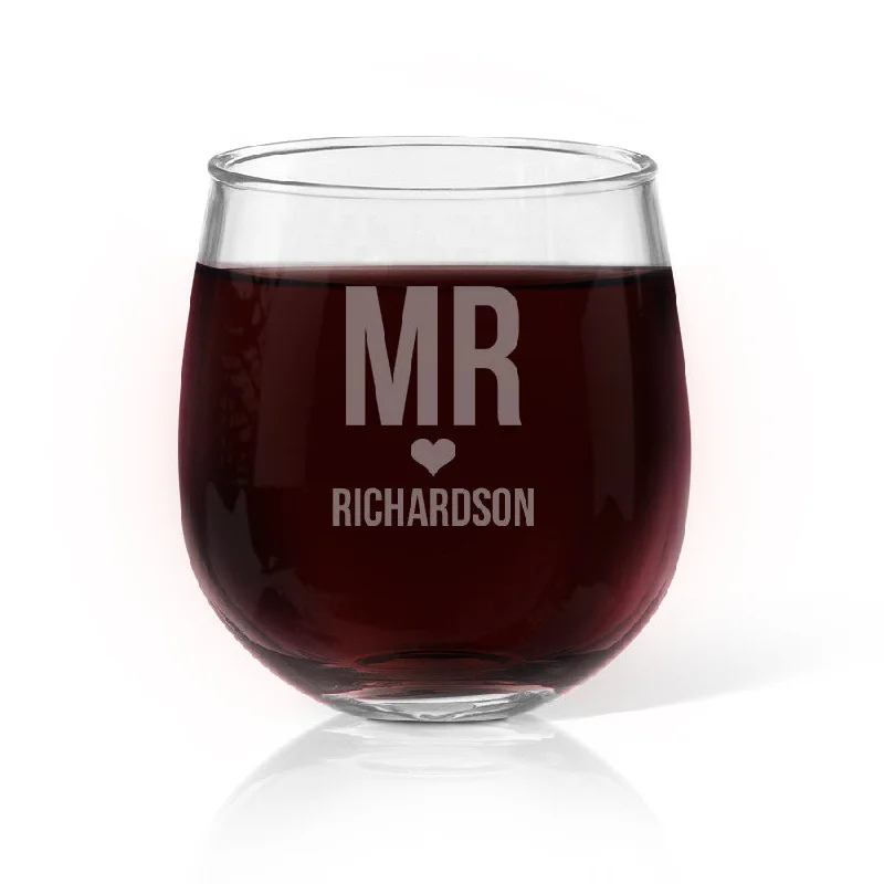 Mr Love Stemless Wine Glass