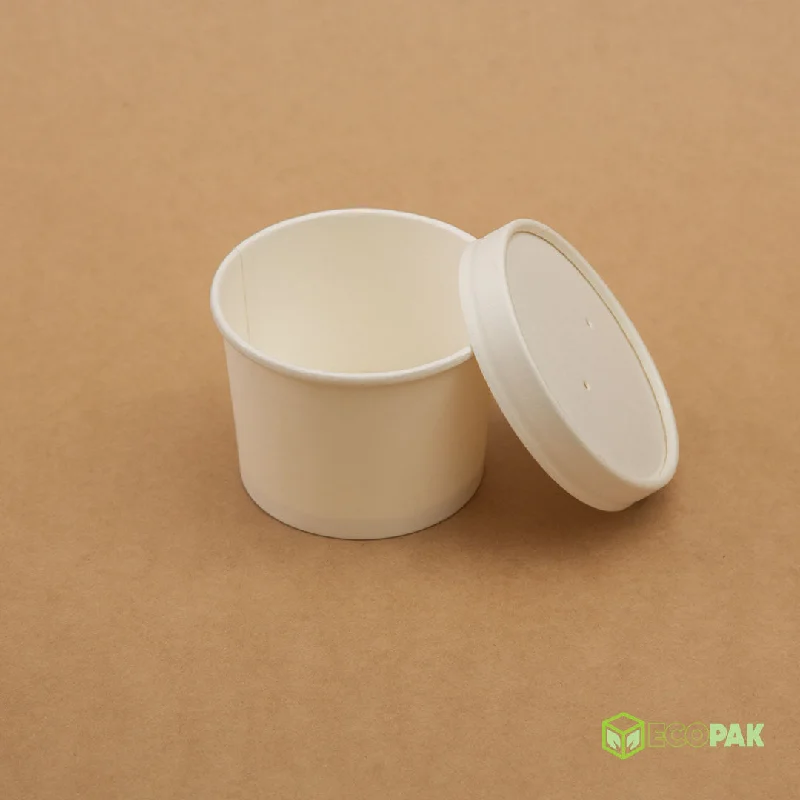 White 250ml Kraft bowl with lid