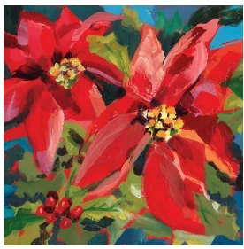 Poinsettia Musee' (Beverage Napkin)