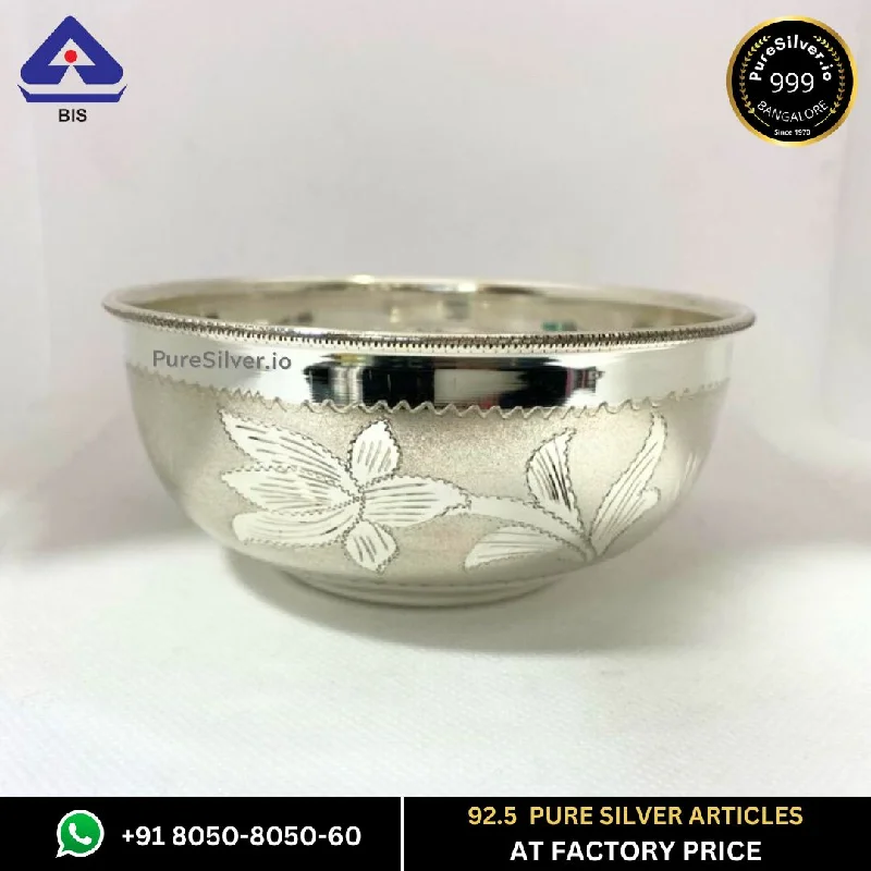 Resell: Pure Silver Bowl - Designer Delhi Silver Bowl With Weights (40 - 225 gms / 3" - 7")