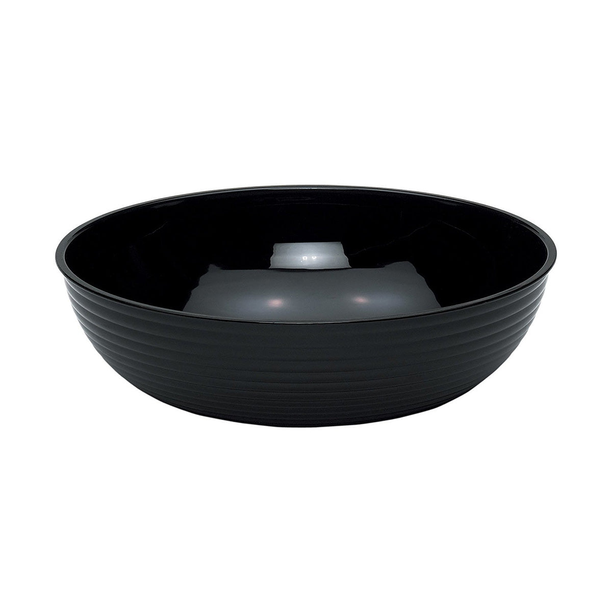 Cambro RSB15CW110 Round Ribbed Serving Bowl, Black, 11.2 qt.