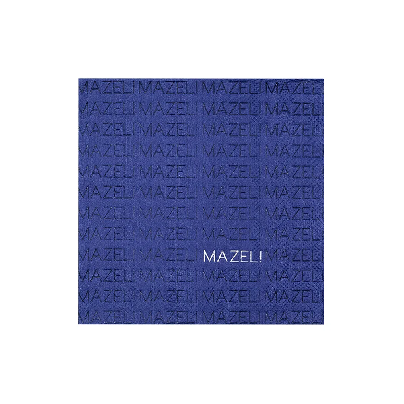 Navy "Mazel" Cocktail Napkins