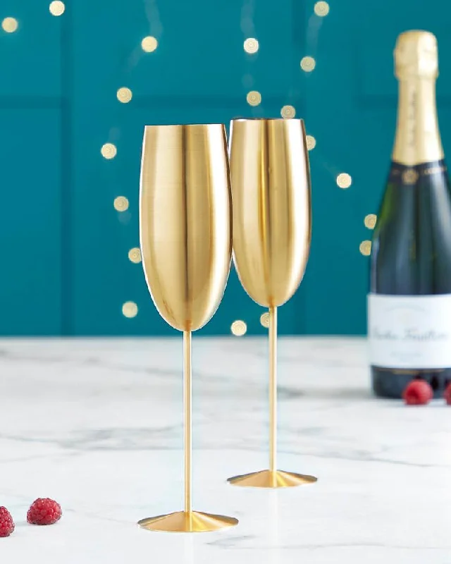 Brushed Gold Champagne Glass