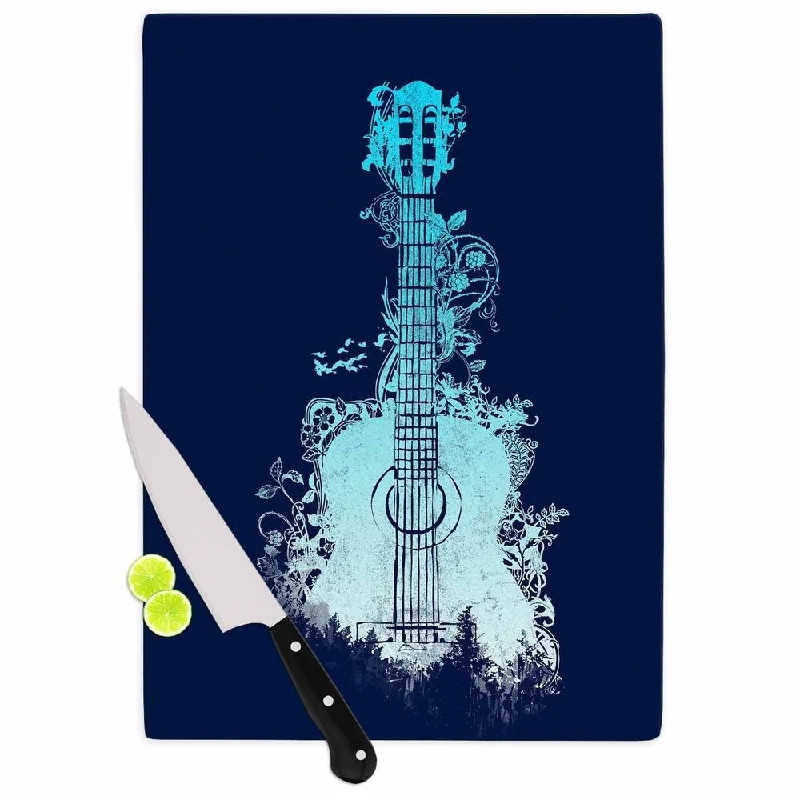 KESS InHouse Frederic Levy-Hadida 'Nature Tune - Blue' Aqua Music Cutting Board