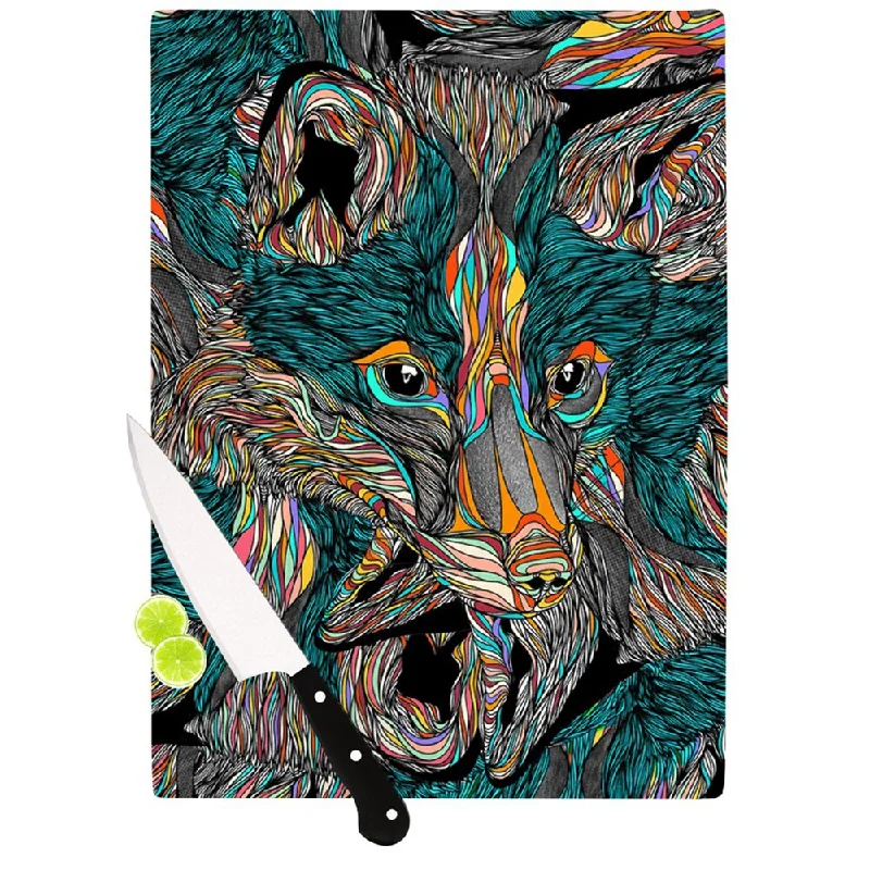 Kess InHouse Danny Ivan 'Fox' Multicolored Glass Cutting Board