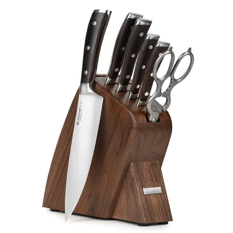 Wusthof Ikon Blackwood 7 Piece Walnut Slim Knife Block Set