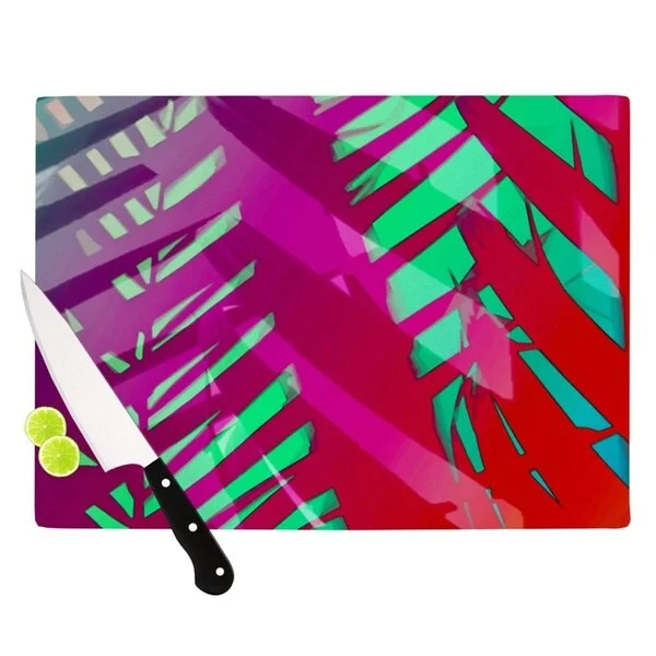 Kess InHouse Alison Coxon "Hot Tropical" Pink Red Cutting Board