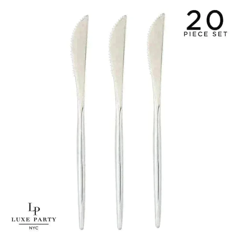 Solid Round Silver Knives | 20 Pieces