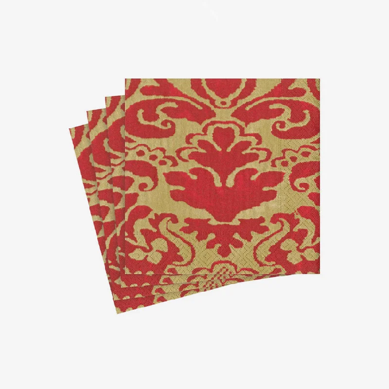 Caspari | Palazzo Red Napkin