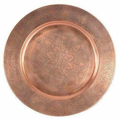 Big Size Brown Pooja Thali Pooja Work ship Plate Thali - Pooja Temple