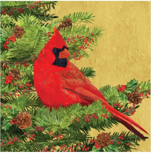 Yuletide Cardinal (Beverage Napkin)