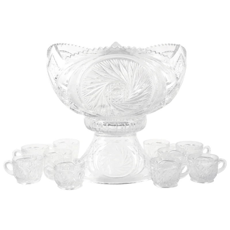 McKee Pedestal Punch Bowl Set