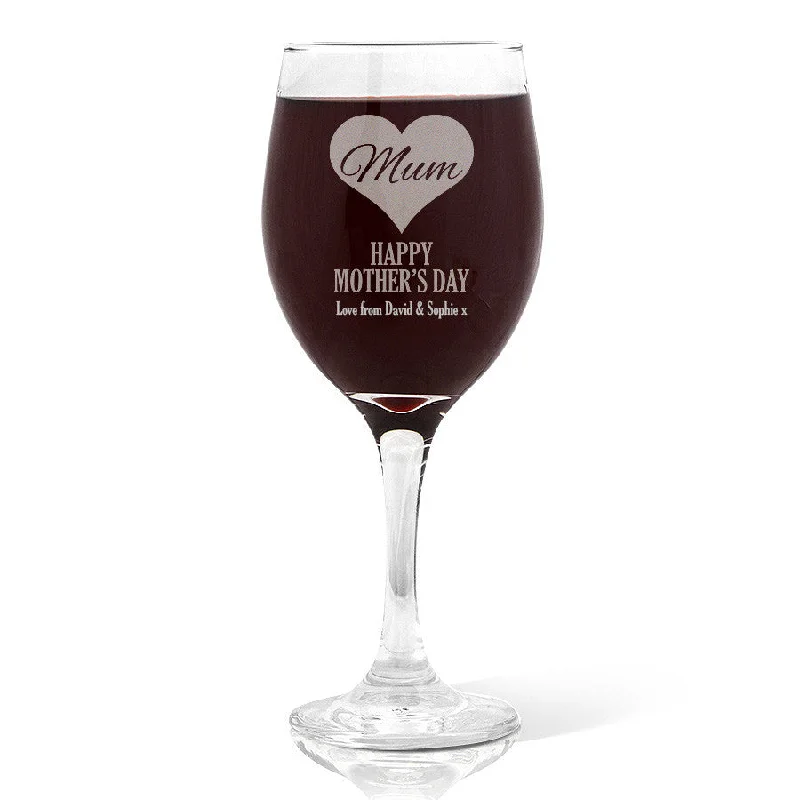 Mum in Heart Wine Glass (410ml)